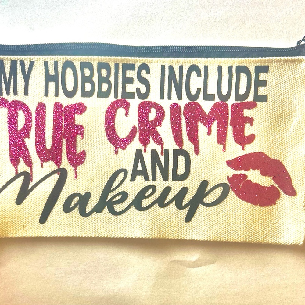 Stylish Cream Makeup Bag with Pink Accents